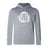 The Missoula All-Maggots Club Lightweight Hoodie by WRS Canterbury features a light gray design with a white spiral shell graphic on the chest, a drawstring hood, and a front kangaroo pocket. This lightweight hoodie combines comfort and style for any casual occasion.