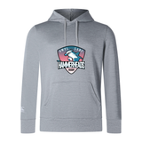 The SWFL Lady Hammerheads Club Lightweight Hoodie by WRS Canterbury features a custom logo and stylized hammerhead shark on light gray fabric—perfect for Canterbury fans.