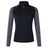 The Women's Canterbury Elite First Layer is a honeycomb fabric pullover featuring gray long sleeves, a black body, and a quarter-zip neckline.