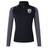 The South Orange County Raptors Women’s Elite First Layer by EMB Canterbury is a black and gray long-sleeve athletic top featuring a quarter-zip design and an embroidered bird crest on the left chest. Crafted with VapoDri technology for superior moisture-wicking performance, this women’s first layer by Canterbury is displayed against a plain white background.