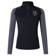 The Cypress Warriors Men's Rugby Women's Elite First Layer by EMB Canterbury is a black and gray long-sleeve pullover with vapoDri tech, a quarter zip, logo on the left chest, and small emblem on the right shoulder.