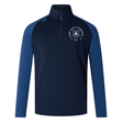 Introducing the New Saint Andrews College Women’s Elite First Layer by Canterbury from EMB Canterbury—a navy blue and royal blue long-sleeve quarter-zip sports top. Featuring the “New Saint Andrews RFC” script and a crest logo on the left chest, this top incorporates moisture-wicking VapoDri technology for enhanced comfort, keeping you dry during intense training sessions. Inspired by the Canterbury Women’s Elite First Layer design, it’s perfect for athletes seeking both performance and style.