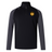 The EMB Canterbury UMBC Rugby Women's Elite First Layer is a black and gray long-sleeve pullover with a half-zip made from honeycomb fabric. It features a UMBC logo on the chest and VapoDri technology for superior moisture-wicking performance.