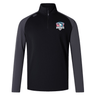 The SWFL Lady Hammerheads Elite First Layer by WRS Canterbury is a black and dark gray long-sleeve rugby training top with a team logo on the left chest, featuring VapoDri moisture management technology.