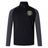 The Winchester Cannons Elite First Layer by EMB Canterbury is a black and grey long-sleeve quarter-zip rugby top with a crest on the left chest, brand logo on the right shoulder, and VapoDri tech for comfort.
