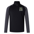 The Lewis County Elks Elite First Layer by Canterbury is a black and dark gray quarter-zip long-sleeve pullover from EMB Canterbury, featuring an “Elks” logo with a moose head on the left chest. Inspired by rugby training tops, this lightweight pullover incorporates VapoDri technology to keep you cool and dry during any activity.