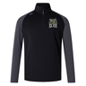 The Lewis County Elks Elite First Layer by Canterbury is a black and dark gray quarter-zip long-sleeve pullover from EMB Canterbury, featuring an “Elks” logo with a moose head on the left chest. Inspired by rugby training tops, this lightweight pullover incorporates VapoDri technology to keep you cool and dry during any activity.