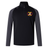 The Potomac Exiles Rugby Club Elite First Layer by Canterbury from EMB Canterbury is a black and dark gray long-sleeve quarter-zip rugby training top, showcasing a vibrant crest on the left chest and a logo on the right shoulder. Engineered as Canterbury's Elite First Layer, it features advanced VapoDri technology for exceptional comfort and moisture management during high-intensity sessions.