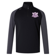 Black and grey Western Carolina University Elite First Layer by Canterbury quarter-zip pullover featuring a Western Carolina Rugby logo on the chest.