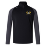 Black and grey Mother Lode Elite First Layer by Canterbury quarter-zip athletic pullover featuring a Mother Lode Rugby crest on the chest.