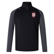 Black and grey Legion Academy Elite First Layer long-sleeve quarter-zip pullover with a Legion Academy SD logo on the chest.