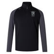 Black and dark gray long-sleeve quarter-zip Cal Lutheran University Elite First Layer by Canterbury pullover with a university crest logo on the chest.