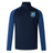Introducing the Minneapolis Mayhem Rugby Elite First Layer by EMB Canterbury—a navy and blue long-sleeve athletic pullover with a quarter zip. This top features the Minneapolis Mayhem Rugby logo on the chest and the Canterbury logo on the shoulder. Designed for high-performance training, it incorporates VapoDri technology for superior moisture management and comfort during intense sessions.