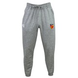 The San Diego Armada Rugby Leisure Sweatpant by EMB Canterbury features a drawstring waist, crafted from organic cotton, with a small red and yellow emblem on the right thigh and a white logo on the left thigh.