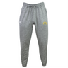 Made from recycled polyester fleece, the Trinity College Leisure Sweatpant by EMB Canterbury comes in gray and features a drawstring waist. It showcases both a white logo on the left hip and a yellow emblem on the right.