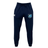 Minneapolis Mayhem Rugby Leisure Sweatpant by EMB Canterbury in navy blue, crafted from recycled polyester fleece with a drawstring waist, features a white Canterbury logo on the left thigh and a blue Minneapolis Mayhem team crest on the right thigh.