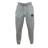 The Cypress Warriors Men's Rugby Leisure Sweatpant by EMB Canterbury features light grey organic cotton and recycled polyester fleece, an elastic waistband with drawstring, and two embroidered logos on the upper thighs. Shown on a plain white background.