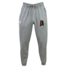 Aging Alabama Rugby Players Leisure Sweatpant by EMB Canterbury in grey organic cotton, featuring a drawstring waist and an Alabama state silhouette logo with a hockey player.