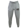 Grey heathered organic cotton ICRON Leisure Sweatpant by Canterbury with a drawstring waist, brand logo on the right hip, and an “ICRON” crest on the left thigh.