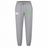 Grey organic cotton Rock Rugby Leisure Sweatpant by Canterbury with a drawstring waist, an embroidered logo on the right hip, and a green shield-shaped graphic on the left hip.