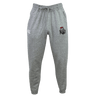 The EMB Canterbury Birmingham Iron Women's Football Leisure Sweatpant features a drawstring waist, two side pockets, and embroidered logos on each thigh. Made from organic cotton, it’s shown against a plain white background.