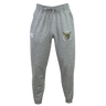 Hornets Rugby Club 1977 Leisure Sweatpant by EMB Canterbury in gray, featuring a drawstring waist, an embroidered Hornets Rugby Club logo on the right thigh, and a white Canterbury brand logo on the left thigh. Displayed against a white background and crafted from soft recycled polyester for enhanced comfort and sustainability.