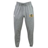 The Old Man Rivah Rugby Leisure Sweatpant by EMB Canterbury features a drawstring waistband, embroidered crest on the right thigh, and white logo on the left thigh. Made from soft organic cotton sweatpants fabric, it's presented on a plain background.