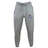 Grey organic cotton SUNY Maritime Men’s Rugby Leisure Sweatpant by Canterbury featuring a drawstring waist, a logo on the left hip, and a university rugby emblem on the right thigh.