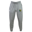 Grey Takoma Touch Rugby Leisure Sweatpant by Canterbury with a drawstring waist, a logo on the right thigh, and a colorful Takoma TRFC rugby crest on the left thigh.