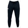 Canterbury Leisure Sweatpant in black with an elastic waistband and drawstring, crafted from a sustainable blend. A white Canterbury logo is present on the left thigh.