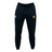 Discover the ultimate comfort with EMB Canterbury's Pittsburgh Forge Leisure Sweatpant by Canterbury. Crafted from a sustainable blend of organic cotton, these black sweatpants feature a white logo on the left and a vibrant emblem on the right, offering both style and eco-friendly appeal.