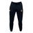 San Diego Armada Rugby Leisure Sweatpant by EMB Canterbury: Black organic cotton sweatpants with a drawstring waist, showcasing a white logo on the left thigh and a colorful emblem on the right thigh.
