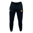 The University of Maryland Baltimore County Rugby Leisure Sweatpant by EMB Canterbury features the CCC logo on the left pocket, UMBC logo on the right thigh, and is crafted from recycled polyester with a drawstring waist.