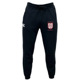 Black Legion Academy Leisure Sweatpant by Canterbury featuring a drawstring waist, a “Legion SD Academy” logo on the left thigh, and a small logo on the right.