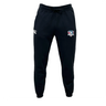 The SWFL Lady Hammerheads Leisure Sweatpant by WRS Canterbury are black joggers with a drawstring waist, made from organic cotton, featuring dual upper thigh logos and shown on a plain white background.