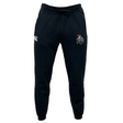 The Birmingham Iron Women's Football Leisure Sweatpant by EMB Canterbury features a drawstring waist, organic cotton comfort, a white "CCC" logo on the left thigh, and a crest with "RON" and red lion on the right. Stylish and sustainable.