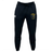 The Spartan Youth Rugby Leisure Sweatpant by EMB Canterbury features a drawstring waist, a white Canterbury logo on the left thigh, and a yellow Spartan emblem on the right.