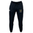 Hornets Rugby Club 1977 Leisure Sweatpants by EMB Canterbury, in black, featuring a drawstring waist, the Canterbury logo on the right thigh, and an embroidered Hornets badge with yellow and green detailing on the left thigh.