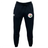 Society of Iowa Rugby Referees Leisure Sweatpant by EMB Canterbury, crafted from soft organic cotton sweatpants material, features a white logo on the right leg and a circular embroidered patch with a flower design on the left leg.
