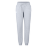 The Women's Leisure Sweatpant by Canterbury features light grey leisure sweatpants for women, designed with an elastic waistband, drawstring, and side pockets. The ribbed cuffs ensure a snug fit at the ankles. Crafted from a soft cotton blend fleece, these sweatpants deliver maximum comfort and style.