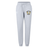 Light gray Mother Lode Women’s Leisure Sweatpant by Canterbury featuring a drawstring waist and a thigh graphic with two crossed gold pickaxes and the text “MOTHER LODE RUGBY.”