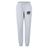 Grey heathered organic cotton ICRON Women’s Leisure Sweatpant by Canterbury with a drawstring waist, cuffed ankles, and a rugby-themed logo on the left hip.