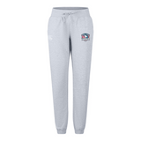 The SWFL Lady Hammerheads Women's Leisure Sweatpant by WRS Canterbury features a light grey hue, drawstring waist, and a small embroidered logo patch on the left thigh—blending comfort with style.