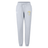 The Spartan Youth Rugby Women's Leisure Sweatpant by EMB Canterbury features light gray organic cotton, a drawstring waist, front pockets, and yellow and white logos—perfect for women's leisurewear.