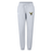 Introducing the Hornets Rugby Club 1977 Women's Leisure Sweatpant by EMB Canterbury: a light gray sweatpant featuring a bee graphic on the left thigh and a white text logo on the right hip. Designed with an elastic waistband and drawstring for adjustable comfort, these sweatpants are crafted from soft organic cotton by Canterbury for ultimate leisure style.