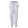 The EMB Canterbury USA Para Powerlifting Women's Leisure Sweatpant features a light gray color, drawstring waist, cuffed ankles, and "USA" text with logo on the left thigh—ideal for comfortable everyday style.