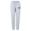 Light gray EMB Canterbury Nebraska Rugby Referee Society women's leisure sweatpants by Canterbury, with a drawstring waist, elastic cuffs, and the society logo on the left thigh. Perfect for relaxing in style.
