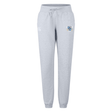 The Milwaukee Barbarians Rugby Women's Leisure Sweatpant by EMB Canterbury features a light gray color, elastic waistband with drawstring, cuffed ankles, and a small shield logo with text on the left thigh.