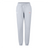 The Superior Rugby Club Women's Leisure Sweatpant by EMB Canterbury features light gray organic cotton, an elastic waistband with drawstring, and small embroidered logos on the upper thighs, shown against a white background.