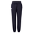 The Women's Leisure Sweatpant by Canterbury, featuring a navy blue color and made from a cotton blend fleece material, includes a drawstring waistband and the embroidered Canterbury logo on the left thigh. Elasticized cuffs at the ankles ensure a snug fit.